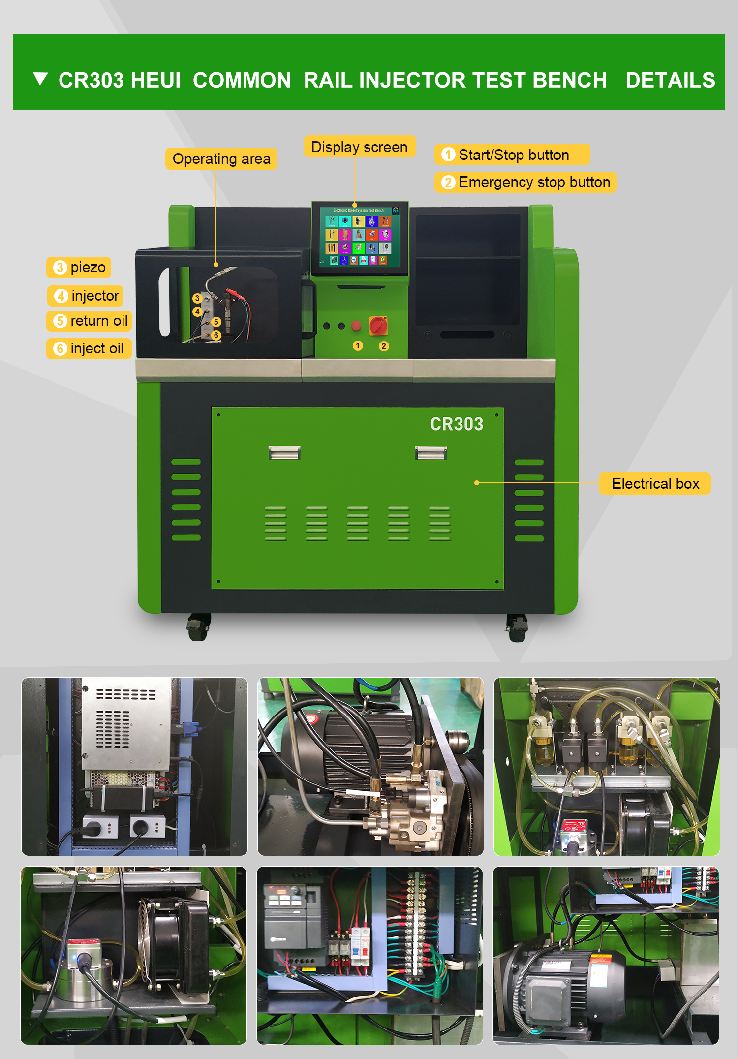 Banco de pruebas Reparación de inyectores de combustible diésel CR303 con todas las funciones de codificación Probador de inyectores CR Máquina de calibración de diagnóstico de vehículos
