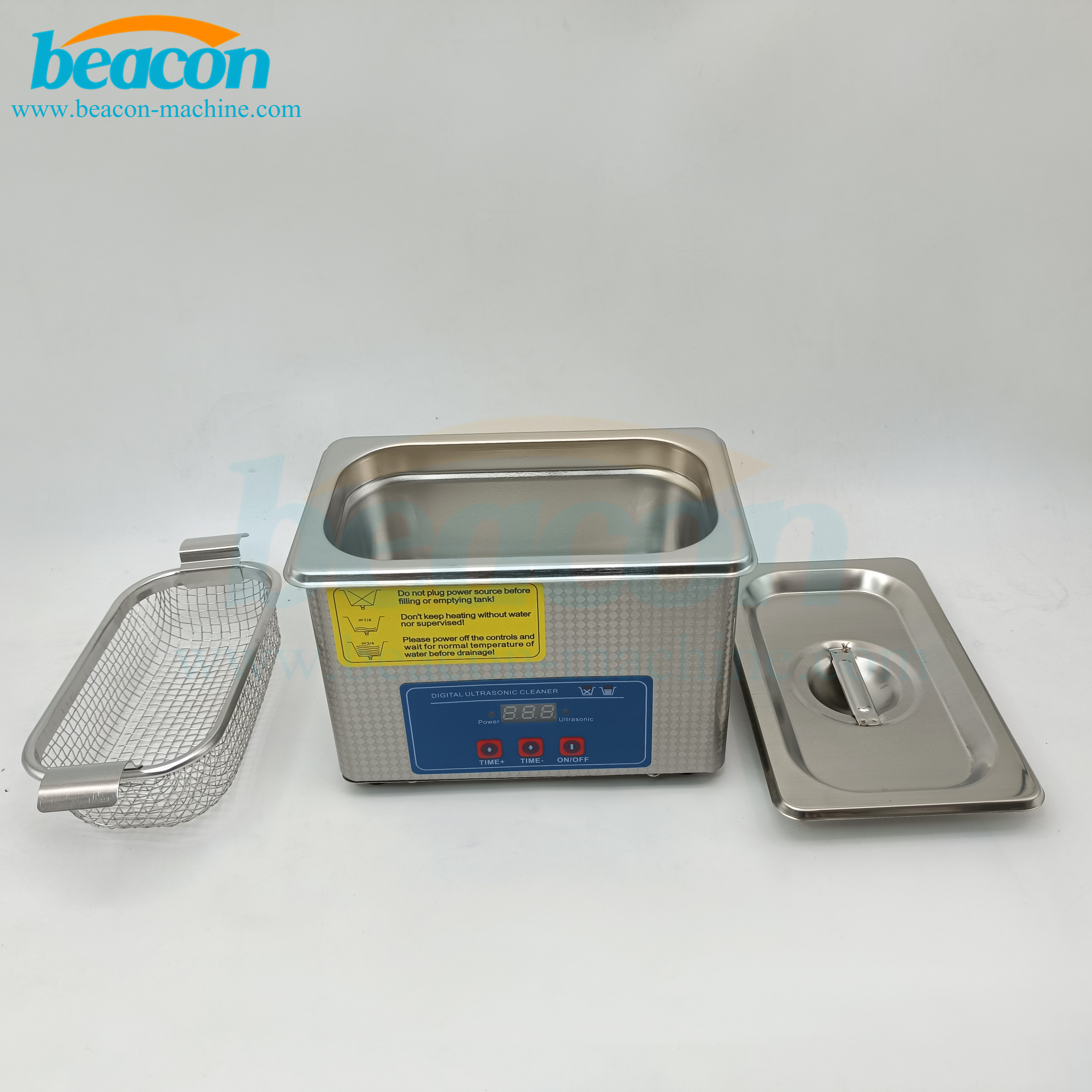 Limpiador ultrasónico de 0,8 l y 35 W con cesta de limpieza, LCD Digital para lavar joyas, collares, gafas, reloj, cepillo, boquilla inyectora