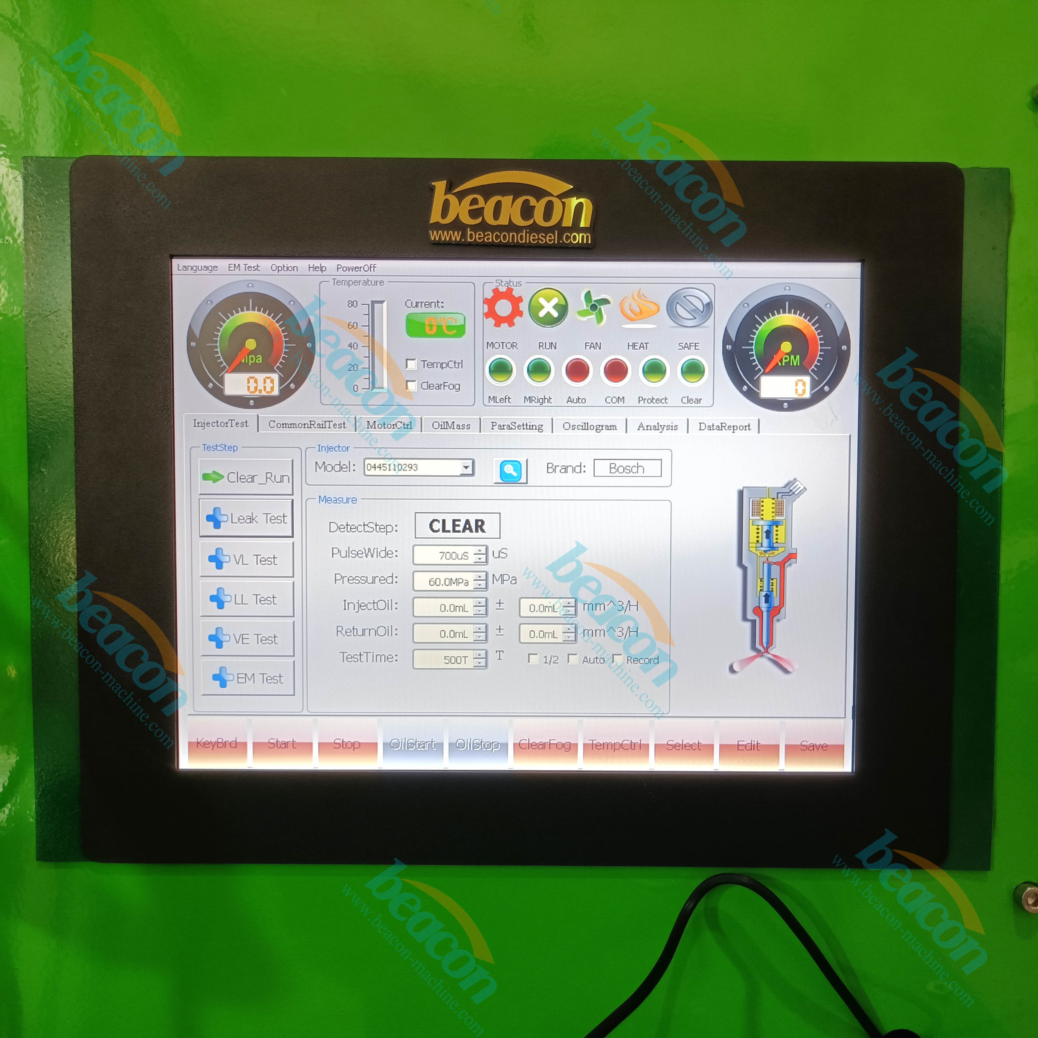 Beacon Machine EPS 117 Banco de pruebas de inyector diésel Common Rail con función de codificación QR