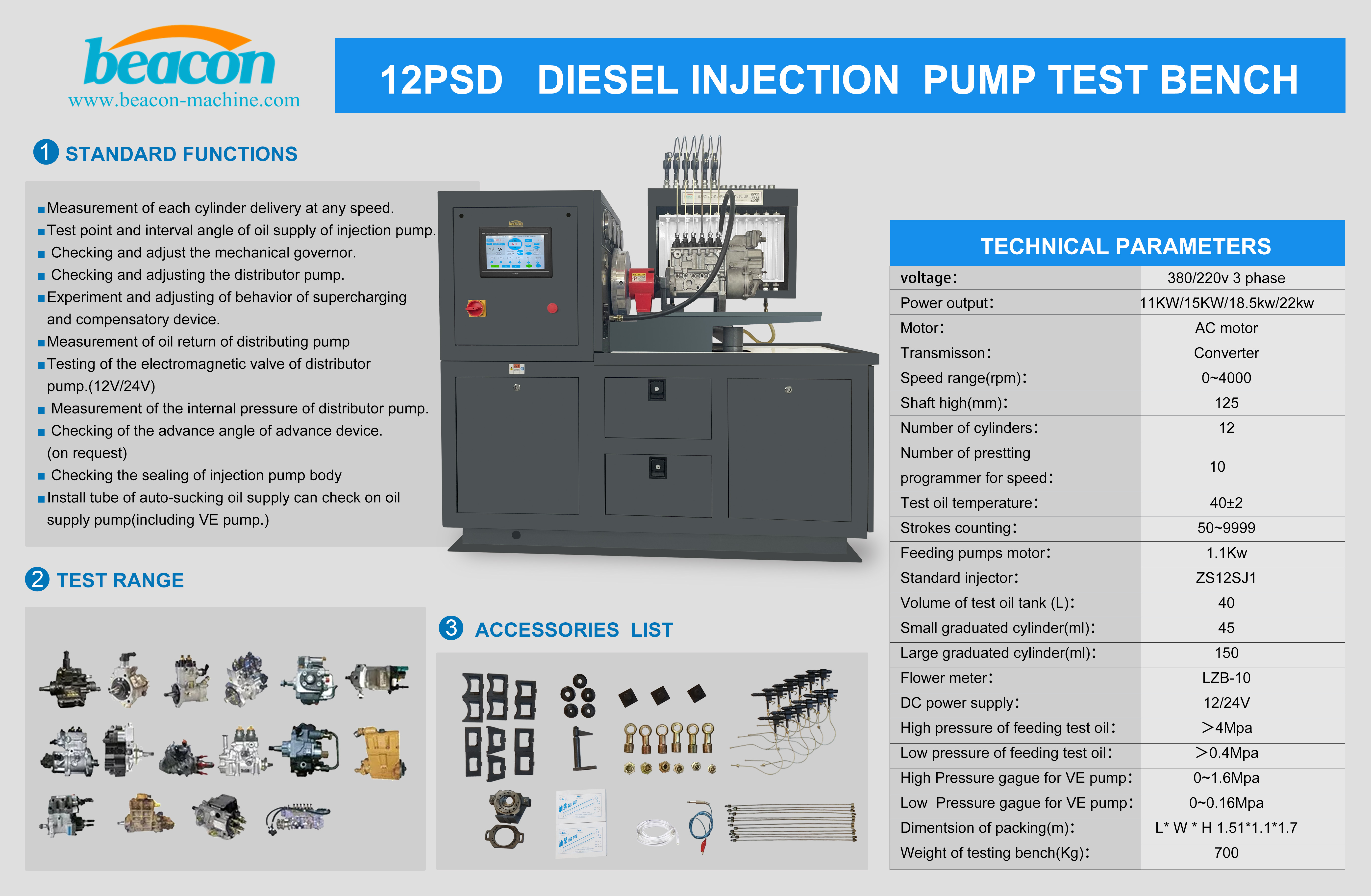 nueva versión 12PSD Diesel bomba de inyección de combustible banco de pruebas eléctrico JHDS-4 control digital
