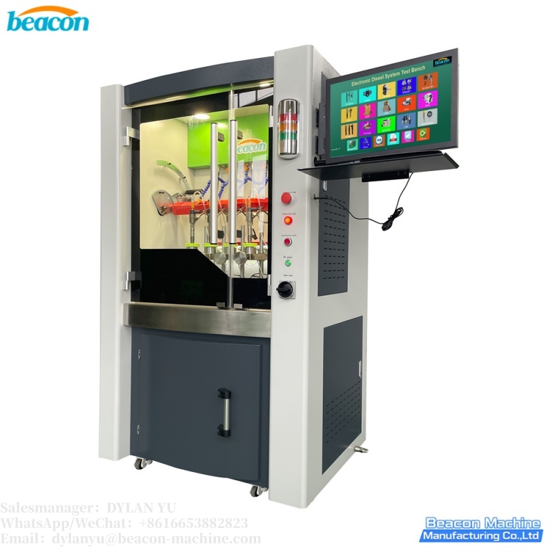 Banco de pruebas BC800-PRO para inyectores Common Rail con sensores de flujo para pruebas simultáneas de cuatro inyectores diésel
