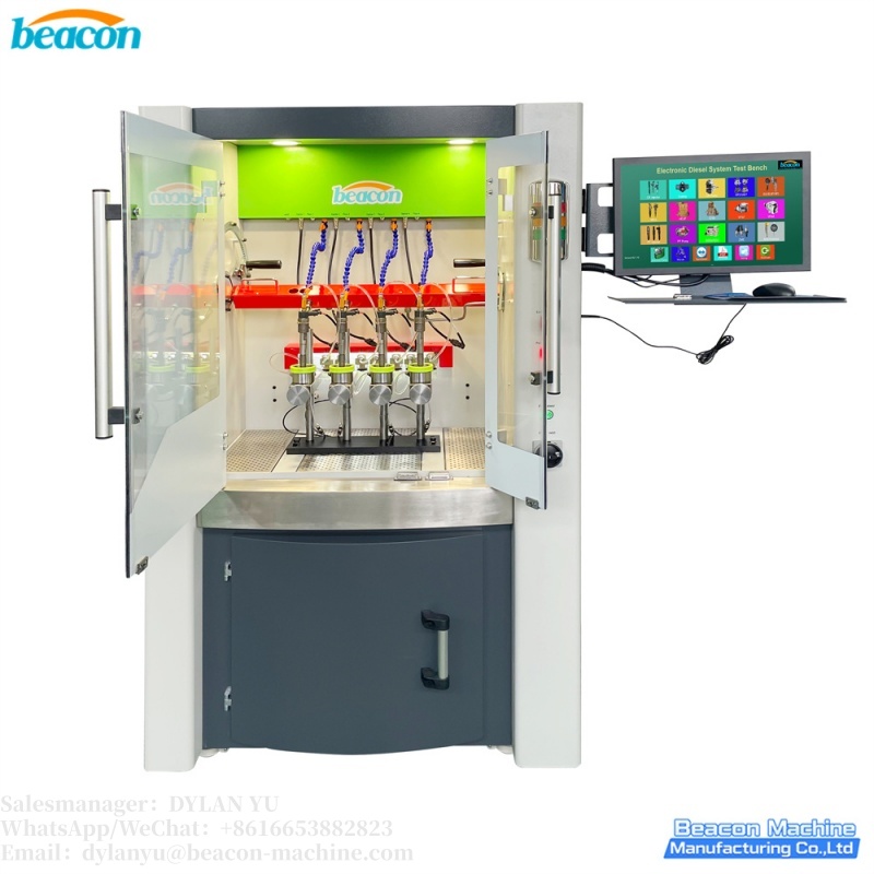 Banco de pruebas BC800-PRO para inyectores Common Rail con sensores de flujo para pruebas simultáneas de cuatro inyectores diésel