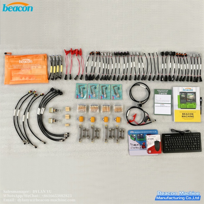 Banco de pruebas BC800-PRO para inyectores Common Rail con sensores de flujo para pruebas simultáneas de cuatro inyectores diésel