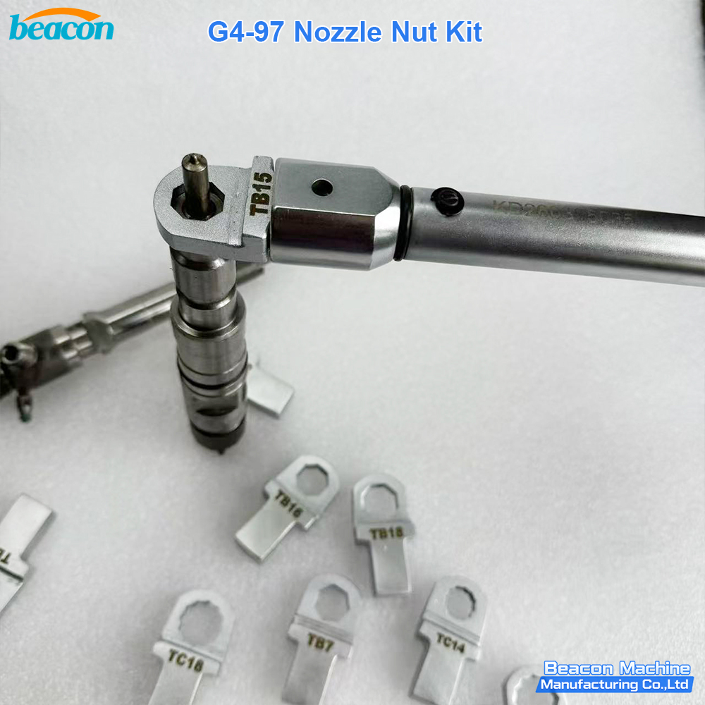 Kit de herramientas G4-97: llave de vaso para tuercas de boquilla y llave dinamométrica; juego de herramientas para el desmontaje y reparación de inyectores de combustible diésel Common Rail (Bosch, Denso, Delphi).