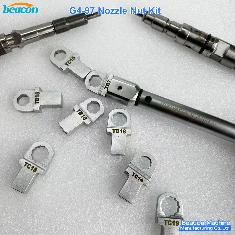 Kit de herramientas G4-97: llave de vaso para tuercas de boquilla y llave dinamométrica; juego de herramientas para el desmontaje y reparación de inyectores de combustible diésel Common Rail (Bosch, Denso, Delphi).